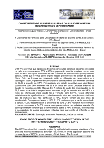 conhecimento de mulheres usuárias do sus sobre o hpv na região