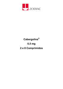 Cabergolina 0,5 mg 2 e 8 Comprimidos