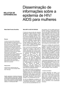 Disseminação de informações sobre a epidemia de HIV