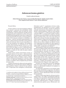 Adenocarcinoma gástrico - Faculdade de Ciências Médicas da
