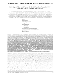 sedimentação quaternária no espaço urbano de ponta grossa, pr