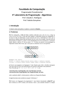 8° Laboratório de Programação - Algoritmos