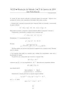 Análise Complexa e Equações Diferenciais—Resolução da Metade 2