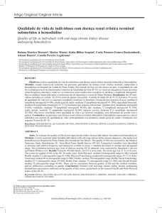 Qualidade de vida de indivíduos com doença renal crônica terminal