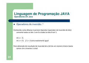 Linguagem de Programação JAVA Operadores em Java