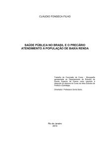 FONSECA FILHO, Cláudio. Saúde pública no Brasil e o