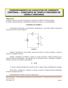 CONSTANTE DE TEMPO E PROCESSO DE CARGA E