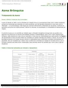 Asma Brônquica/Corticóides - Doses e Efeitos Colaterais :: Dr