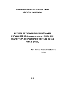 ESTUDOS DE VARIABILIDADE GENÉTICA EM POPULAÇÕES DE