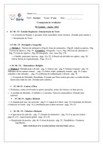 4º ano Data : ____/____/______ Cronogr