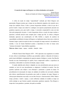 o conceito de tempo em bergson e as críticas - HCTE