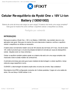 Celular Re-equilíbrio da Ryobi One + 18V Li-ion Battery