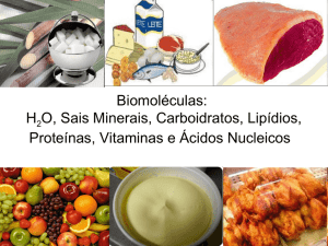 Biomoléculas: H O, Sais Minerais, Carboidratos, Lipídios, Proteínas