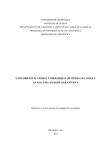 concordância verbal e hierarquia de pessoa da língua guajá