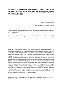 EFEITOS DO ESTRESSE HÍDRICO NAS CARACTERÍSTICAS