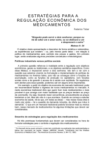 Estrategicas para regulacao economica dos medicamentos