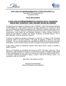 São Carlos anuncia a aquisição do edifício Carl Fischer no Rio de