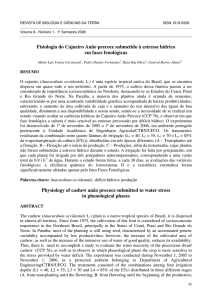 Fisiologia do Cajueiro Anão precoce submetido à estresse hídrico