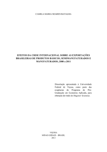 EFEITOS DA CRISE INTERNACIONAL SOBRE AS EXPORTAÇÕES