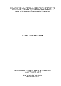 isolamento e caracterização de estirpes bacterianas