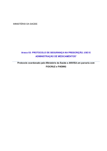 Protocolo de segurança na prescrição, uso e