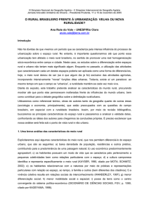 O RURAL BRASILEIRO FRENTE À URBANIZAÇÃO: VELHA OU