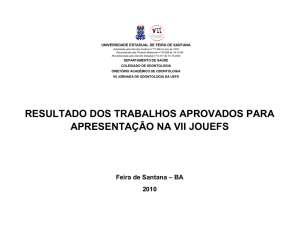 resultado dos trabalhos aprovados para apresentação na vii jouefs