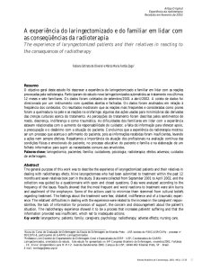 A experiência do laringectomizado e do familiar em lidar com