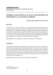 TEORIAS LINGUÍSTICAS E SUAS CONCEPÇÕES DE GRAMÁTICA