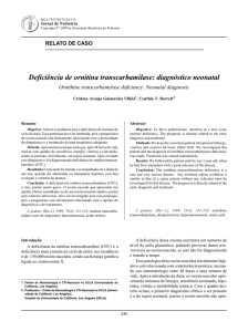 Deficiência de ornitina transcarbamilase: diagnóstico neonatal