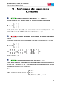 4 – Sistemas de Equações Lineares