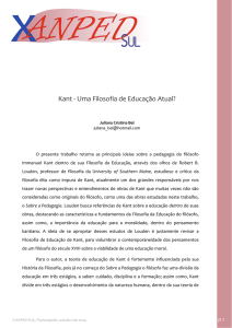 Kant - Uma Filosofia de Educação Atual?