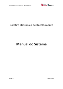 Manual do Boletim Eletrônico de Recolhimento - Cliente