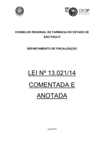 LEI Nº 13.021/14 COMENTADA E ANOTADA - CRF-SP