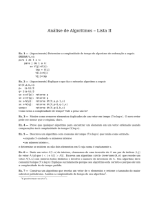 Análise de Algoritmos – Lista II