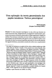 Uma aplicação da teoria generalizada dos papéis temáticos: Verbos