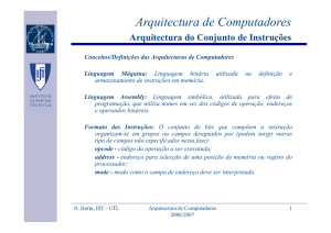 Chapter 4.4 The Processor - Instruction Set