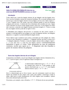 QUAL É A SOMA DOS ÂNGULOS (internos ou externos) DE UM