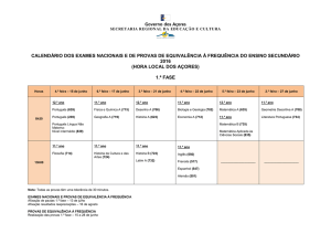 calendário dos exames nacionais e de provas de equivalência à
