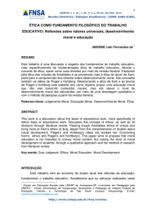 Ética como Fundamento Filosófico do Trabalho Educativo