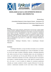 MODELAGEM MATEMÁTICA NOS DIFERENTES NÍVEIS DE