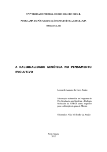 A RACIONALIDADE GENÉTICA NO PENSAMENTO EVOLUTIVO