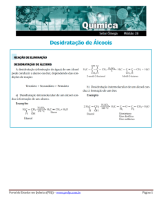 Desidratação de Álcoois - Portal de Estudos em Química