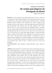 Os verbos psicológicos do Português do Brasil