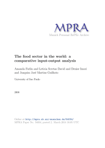 The food sector in the world: a comparative input