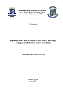 Hipotireoidismo após tratamento para câncer de laringe, faringe e