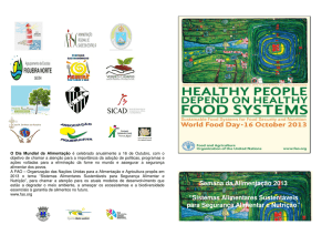 Sistemas Alimentares Sustentáveis para Segurança Alimentar e