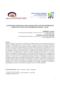 o ensino de geografia para estudantes com transtorno de déficit de