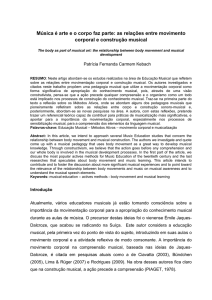 Música é arte e o corpo faz parte: as relações entre movimento