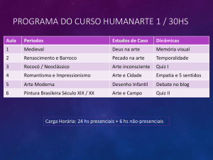 PROGRAMA DO CURSO HUMANARTE 1 / 30HS